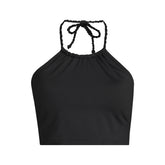 Women's Plus Size High Neck Halter Tankini Top