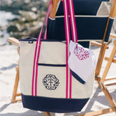 LE x T and T Large Open Top Long Handle Canvas Tote