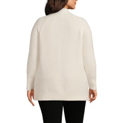 Women's Plus Size Drifter Shaker Easy Fit Mock Neck Tunic Sweater