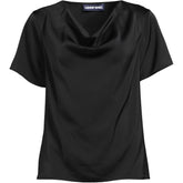 Women's Charmeuse Short Sleeve Cowl Neck Top