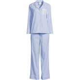 Women's Petite Cotton Poplin 2 Piece Pajama Set - Long Sleeve Top and Pants