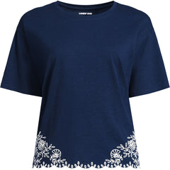 Women's Short Sleeve Slub Jersey Eyelet T-Shirt