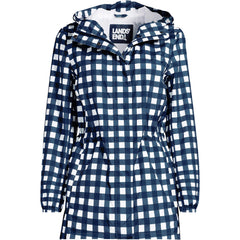 Women's Plus Size Print Waterproof Hooded Packable Raincoat
