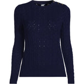 Women's Cotton Viscose Button Shoulder Modern Crew Sweater