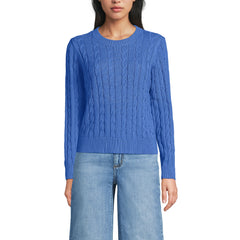 Women's Petite Drifter Classic Cable Crew Neck Sweater