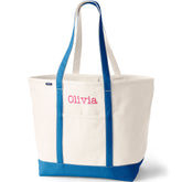 Extra Large 5 Pocket Open Top Long Handle Canvas Tote Bag