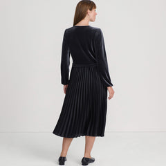 Women's Velvet and Satin Duet Midi Dress