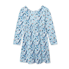 Girls Long Sleeve Gathered Waist Jersey Dress