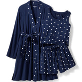 Women's Cooling 3 Piece Pajama Set - Robe Tank and Shorts