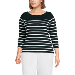 Women's Plus Size Mariner Jersey Boatneck Top