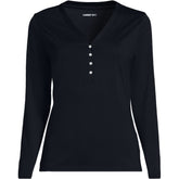 Women's Supima Jersey Long Sleeve Button Henley