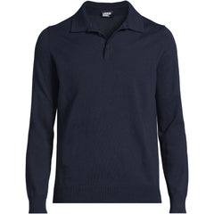 Men's Tall Long Sleeve Cotton Sweater Polo
