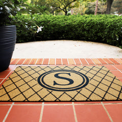 Matterly Neighburly Monogrammed Doormat Argyle