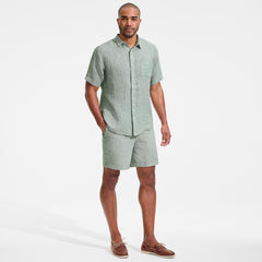 Men's 7" Linen Blend Pull On Deck Short