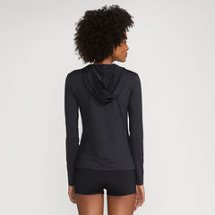 Women's Petite SunShade UPF 50 Hooded Zip Front Rash Guard