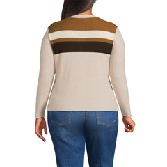 Women's Plus Size Long Sleeve Cozy Rib Henley Top