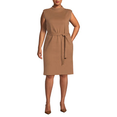 Women's Plus Size Cotton Blend Short Sleeve Mock Neck Sweater Dress