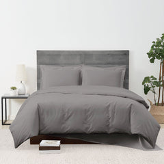 Cannon Solid Cotton Percale Duvet Cover Set