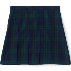 Girls Top of the Knee Plaid Box Pleat Skirt