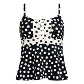 Women's D-Cup Lace-up Flutter Tankini Top