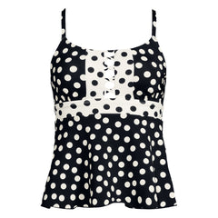 Women's D-Cup Lace-up Flutter Tankini Top