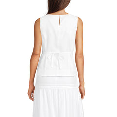 Women's Petite Linen Sleeveless Peplum Top