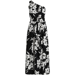 Women's Plus Size One Shoulder Crepe Midi Dress