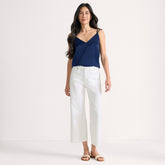 Women's Denim High Rise Wide Leg Crop Jeans