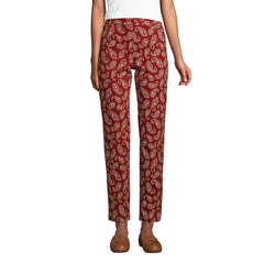 Women's Petite Mid Rise Pull On Chino Ankle Pants
