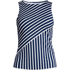 Women's Plus Size Long Torso High Neck UPF 50 Modest Tankini Swimsuit Top