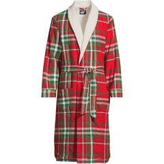 Men's Sherpa Fleece Lined Flannel Robe