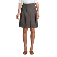 School Uniform Women's Tall Box Pleat Skirt Top of Knee