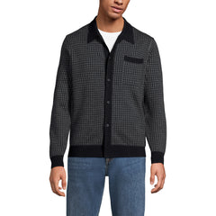 Men's Long Sleeve Washable Merino Button Through Sweater Polo