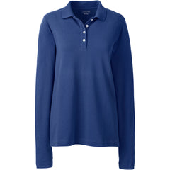 Women's Plus Size Long Sleeve Mesh Polo