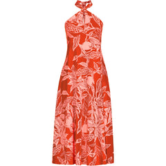 Women's Petite Cotton Modal Halter Midi Dress