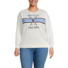 Women's Plus Size Relaxed Serious Sweats Long Sleeve Crewneck Sweatshirt
