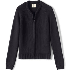 Girls Cotton Modal Zip Front Cardigan Sweater
