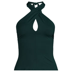 Women's Criss Cross Halter Tankini Top