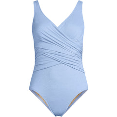 Women's D-Cup SlenderSuit Shine Wrap One Piece Swimsuit