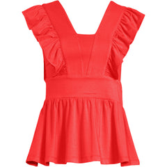 Women's Petite Lightweight Jersey Ruffle Peplum Top