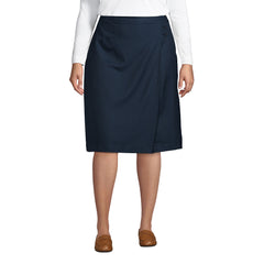 Women's Plus Solid A-line Skirt Below the Knee