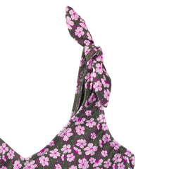 Women's D-Cup Tie Shoulder Flutter Tankini Top
