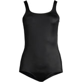 Women's Plus Size Mastectomy Scoop Neck Tugless One Piece Swimsuit