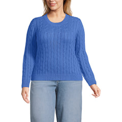 Women's Plus Size Drifter Classic Cable Crew Neck Sweater