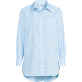 Women's Petite Oversized No Iron Tunic with Statement Collar Shirt