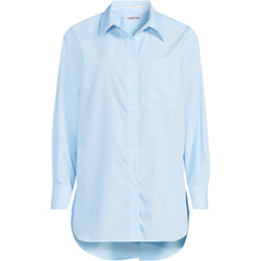 Women's Oversized No Iron Tunic with Statement Collar Shirt