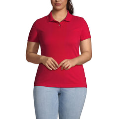 School Uniform Women's Plus Size Short Sleeve Basic Mesh Polo Shirt