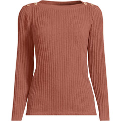 Women's Long Sleeve Coastal Rib Boatneck Top