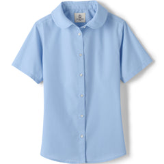 School Uniform Girls Short Sleeve Peter Pan Collar Broadcloth Shirt