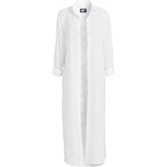 Women's Plus Size Eyelet Button Down Maxi Cover-up Dress